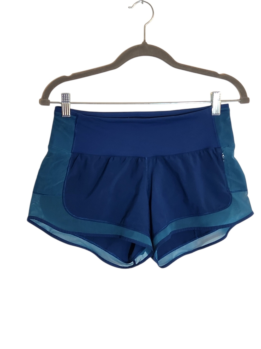 Lululemon Mind Over Miles Blue Shorts with Mesh Detail Size 4